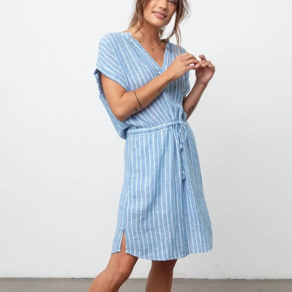Rails Blue and White Striped Mini Dress